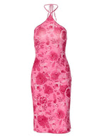 Floral Print Halter Neck Bra Mini&Short Dresses