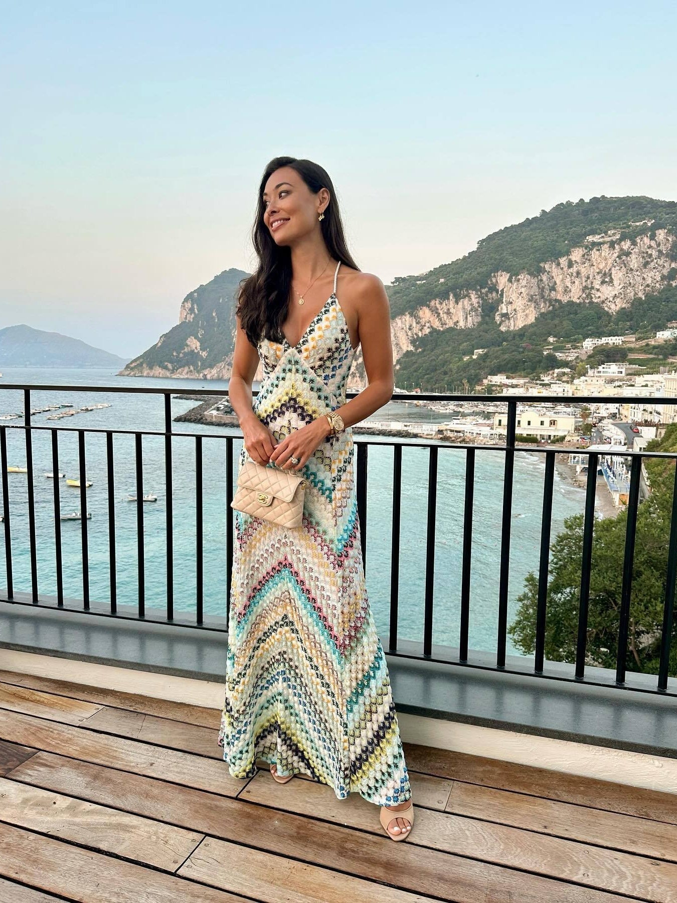 Colorful Crochet Lace Camisole Maxi Dress