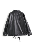 Oversized Black Faux Leather Jacket