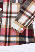 Scarlet Casual Plaid Button-Down Shacket _ Women__ Soft Brushed Plaid Jacket for Fall & Winter Layers