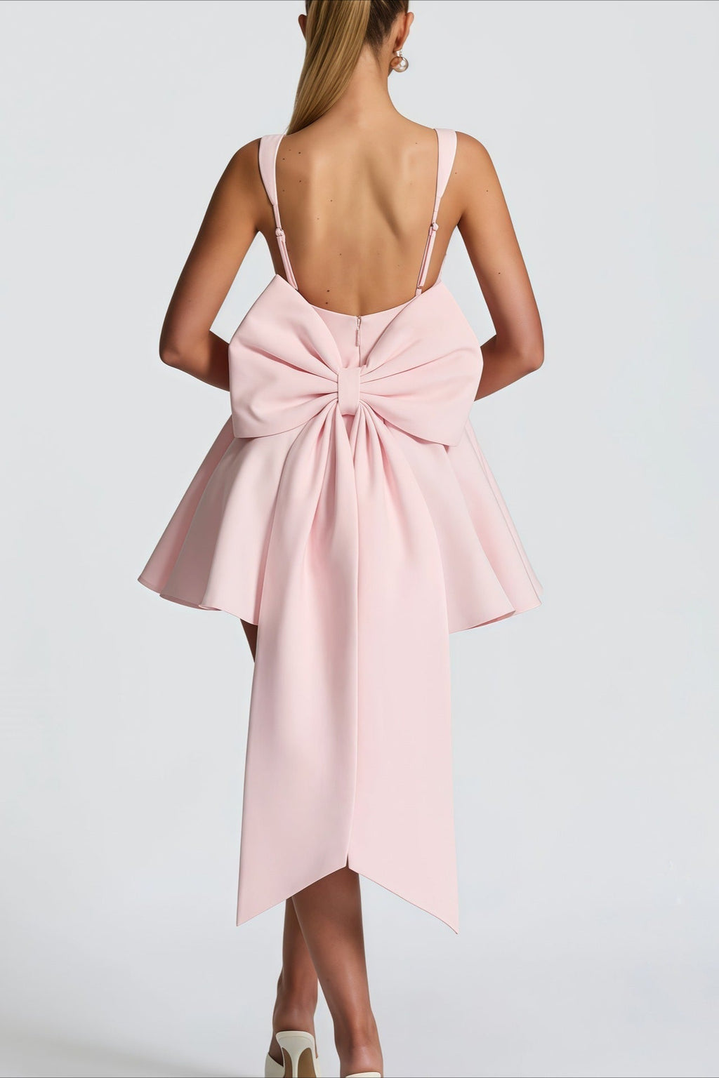 Detachable Bow Corset Mini Dress
