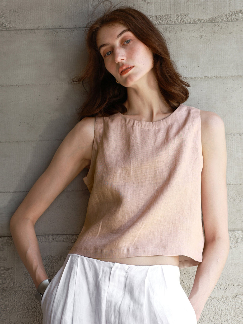 Breathable Linen Layered Button Vest
