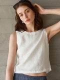 Breathable Linen Layered Button Vest
