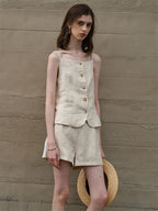 Breathable Linen Hot Pants