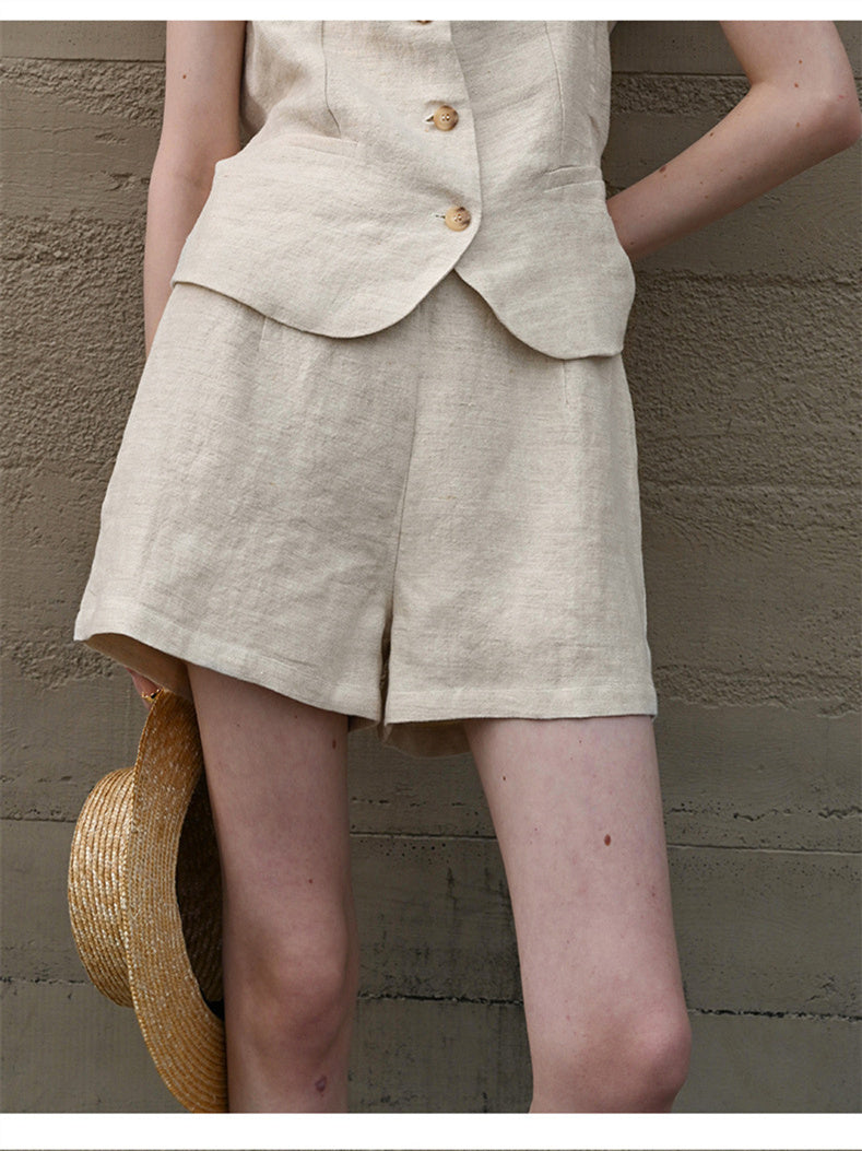 Breathable Linen Hot Pants