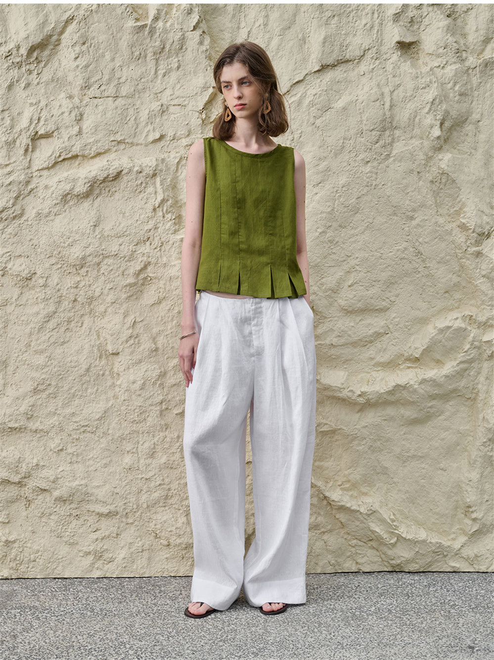Solid Color Tencel Slim Fit Stretch Tank Top