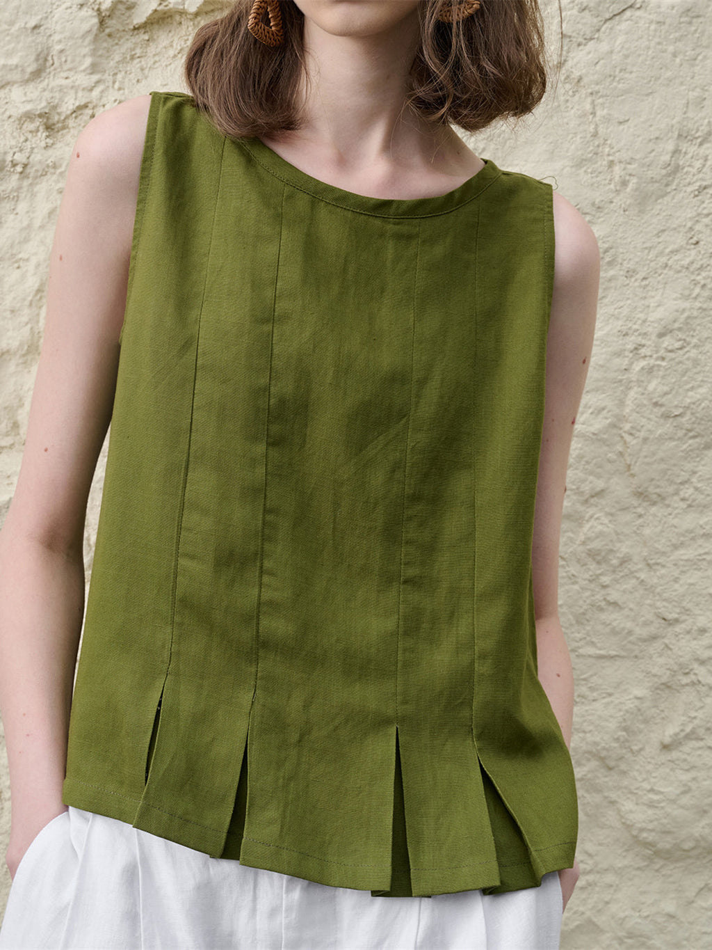 Solid Color Tencel Slim Fit Stretch Tank Top