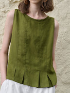 Solid Color Tencel Slim Fit Stretch Tank Top