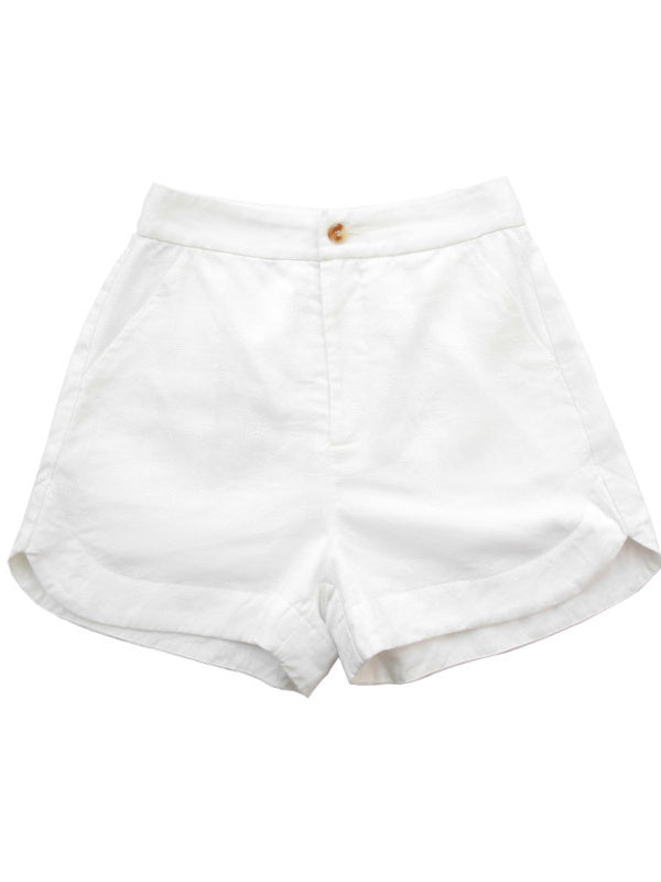Lightweight Tencel High-waisted Non-stretch Shorts