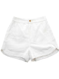 Lightweight Tencel High-waisted Non-stretch Shorts