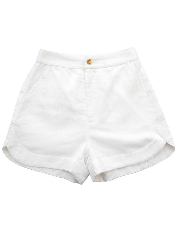 Lightweight Tencel High-waisted Non-stretch Shorts