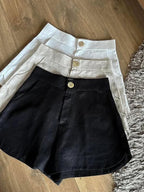 Lightweight Tencel High-waisted Non-stretch Shorts
