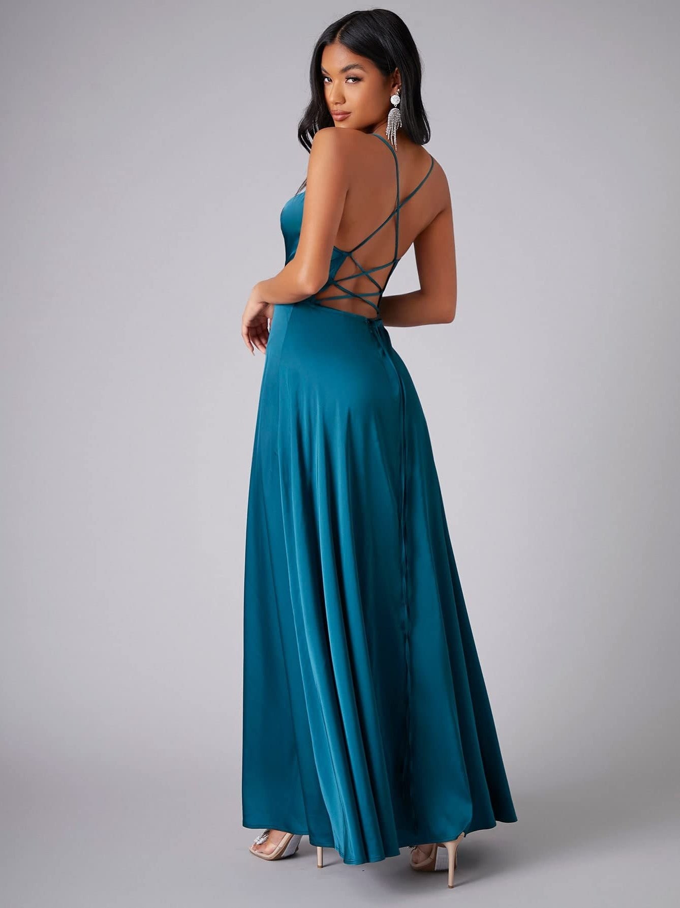 Slimming, Figure-hugging Backless Halter-neck Long Dress