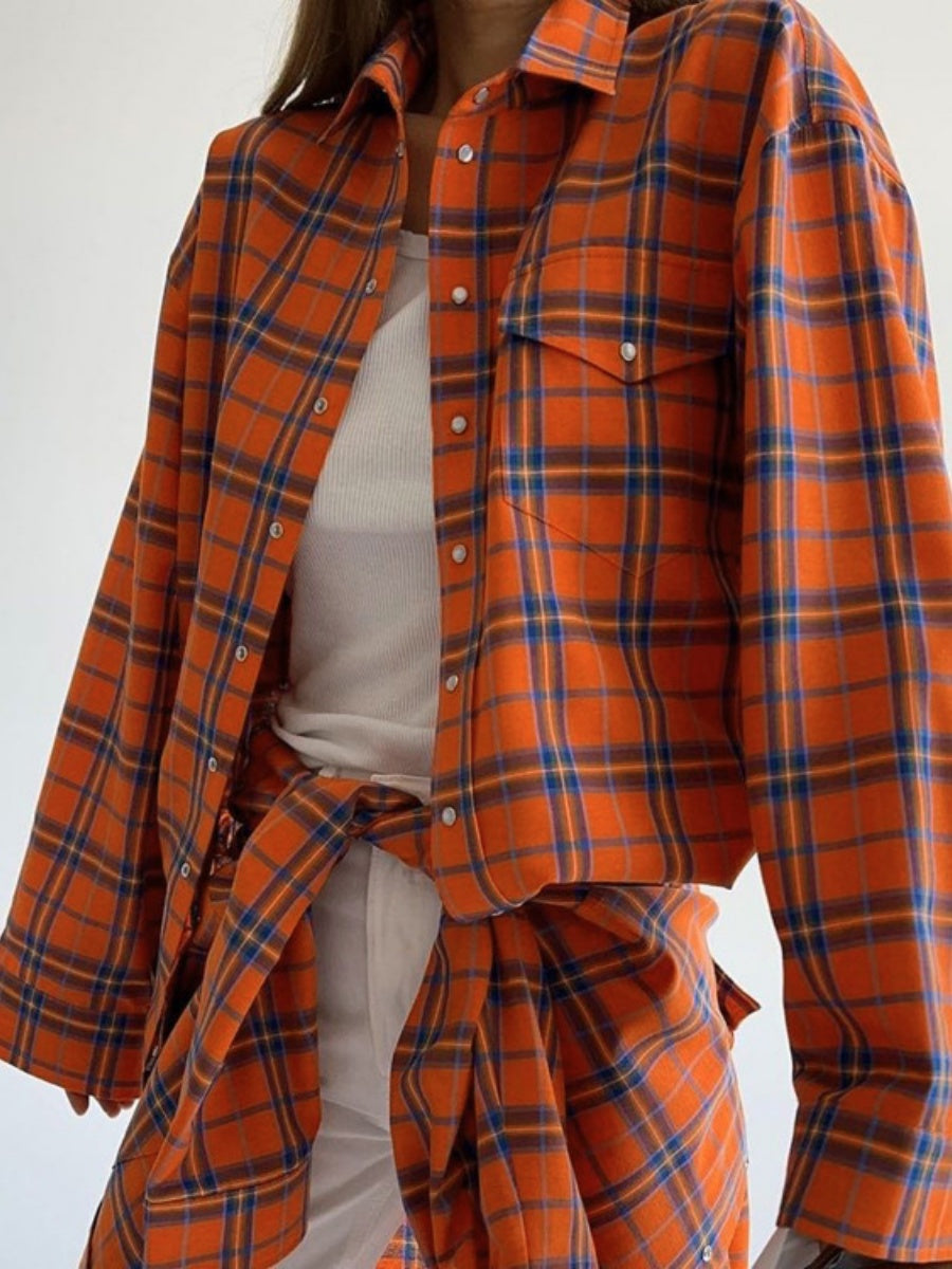 Plaid Oversize Coat Shirts