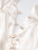 Deep V-neck Backless Fitted Satin Halter Neck Short Dress