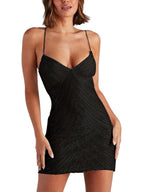 Sequins Backless Sexy Camisoles Formal Dress Mini&Short Dresses
