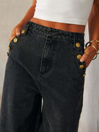 Denim Vest Wide-leg Long Two-piece Set