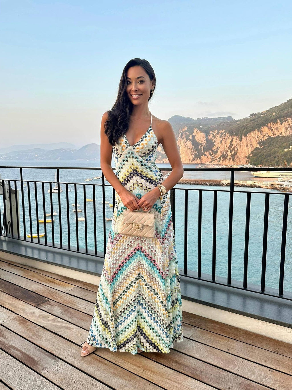 Colorful Crochet Lace Camisole Maxi Dress