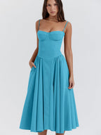 Camisoles Big Swing Solid Color Midi Dresses