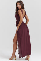 复制cherry ruffle maxi dress-coffer