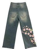 Chinese-Style Prints Boyfriend Jeans