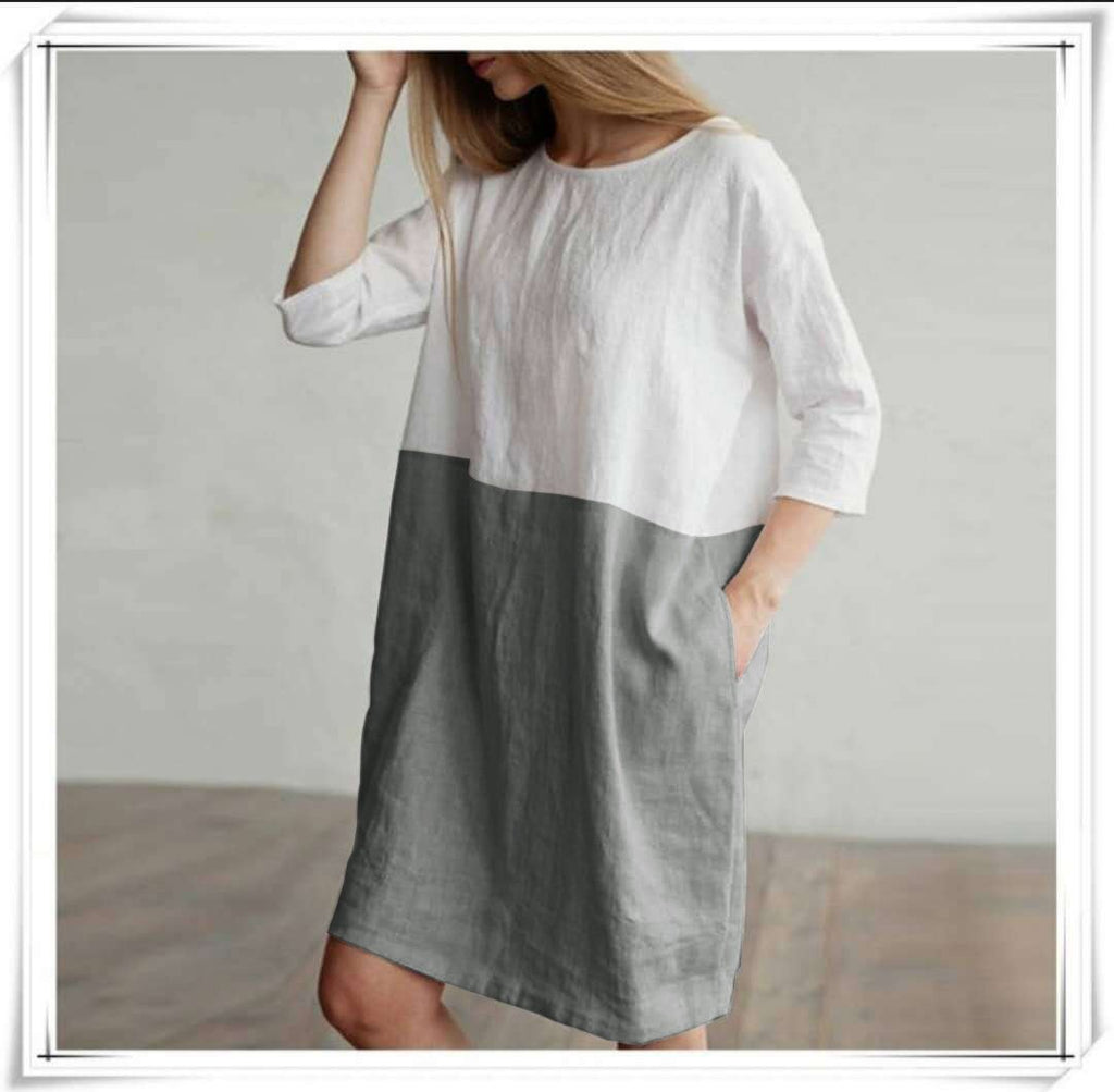 Casual Color Patchwork Tunic