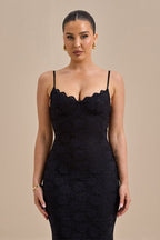 Lace Spaghetti Strap Sweetheart Corset Mermaid Maxi Dress