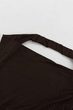 Brown Halter Backless Maxi Dress