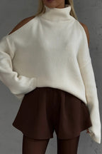 Off Shoulder Turtleneck Sweater