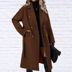Double-Breasted Tie Waist Coat