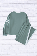 Varsity Stripe Patchwork Pullover and Pant Set