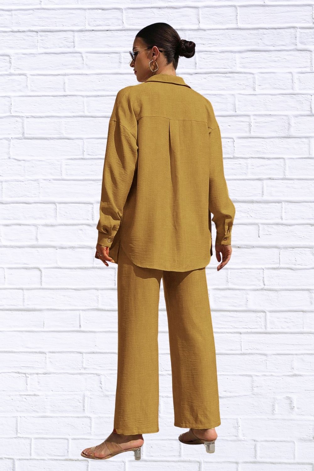 Button Up Shirt & Pants Set | Women__ Matching Outfit