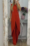 Chic Tulip Hem Sleeveless Long Top Wide Leg Pants Set