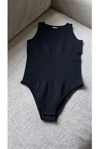 Sleeveless Stretchy Triangle Swim Inspired Bodysuit