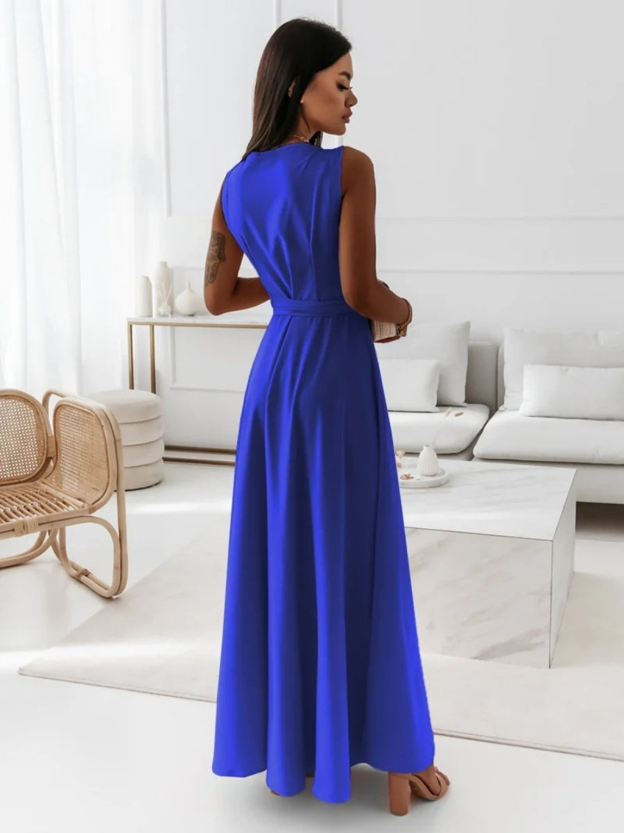 Lace Up V-neck Formal Dress Maxi Dresses