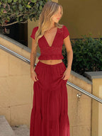 Silk Chiffon Cardigan T-shirt Loose See-through Long Dress With Tie