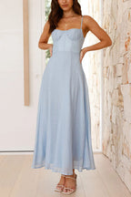 Backless Lace-up Flowy Maxi Cami Dress