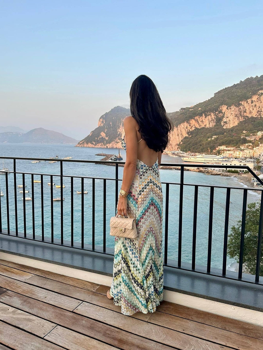 Colorful Crochet Lace Camisole Maxi Dress