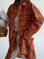 Plaid Oversize Coat Shirts