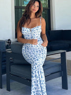 Floral Print Spaghetti Strap Maxi Dress