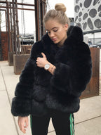 Faux Fur Coat With Hood Warm Winter 2026 Short Plush Eco-friendly Fur Coat For Women