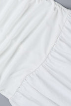 Strapless Sweetheart Neck Twist Cutout Ruched Drop Waist Maxi Dress