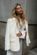 Long Sleeve Faux Fur Blazer