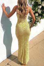 Lace Square Neck Spaghetti Strap Bodycon Maxi Dress