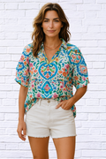 Boho Brights Printed Short Sleeve Shirt