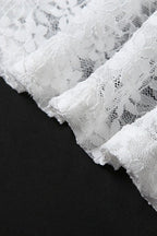 Lace Off Shoulder Sweetheart Ruffle Strap Column Maxi Dress