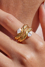 Fashion Stainless Steel Zircon Ring