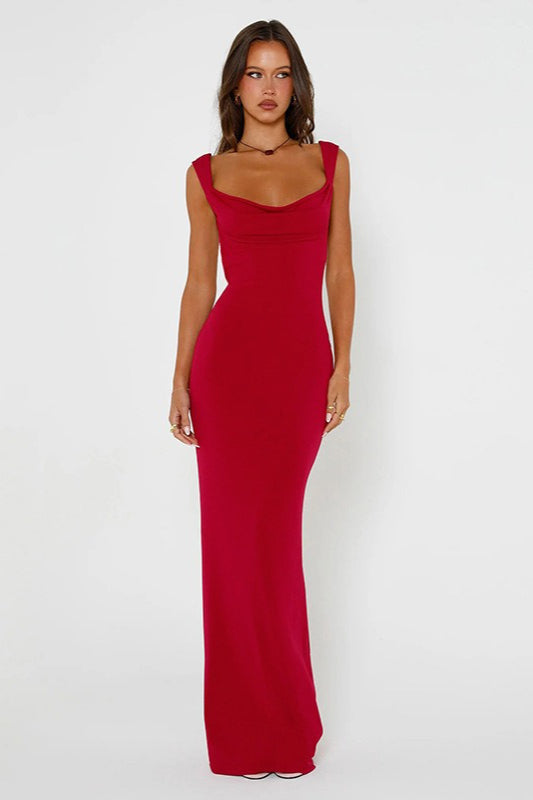 Bow Back Spaghetti Strap Maxi Dress