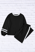 Varsity Stripe Patchwork Pullover and Pant Set