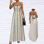 Contrast Trim Spaghetti Strap Maxi Dress